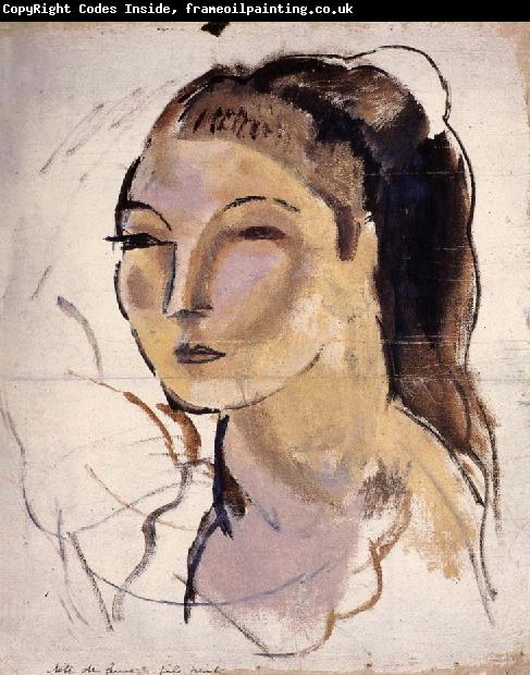Jules Pascin Head portrait of woman